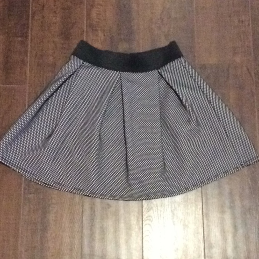 Black skirt with white polka dots